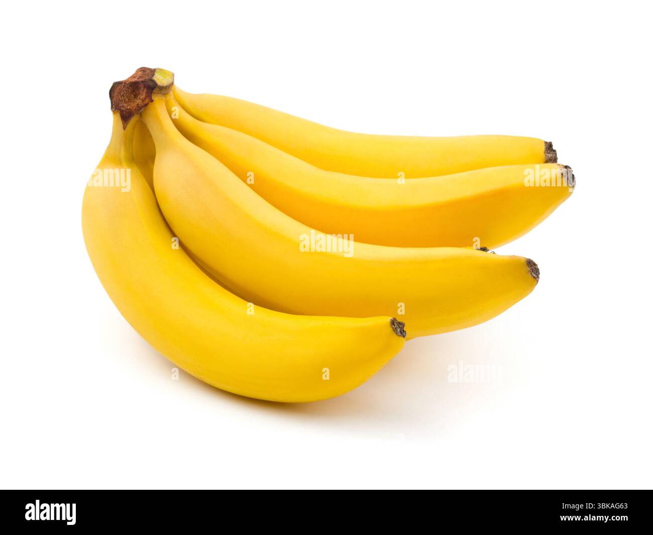 Un groupe visuellement attrayant de bananes jaune doré, mettant en valeur leur texture lisse et leur préparation à la consommation. Capturé avec un propre, isolé Banque D'Images