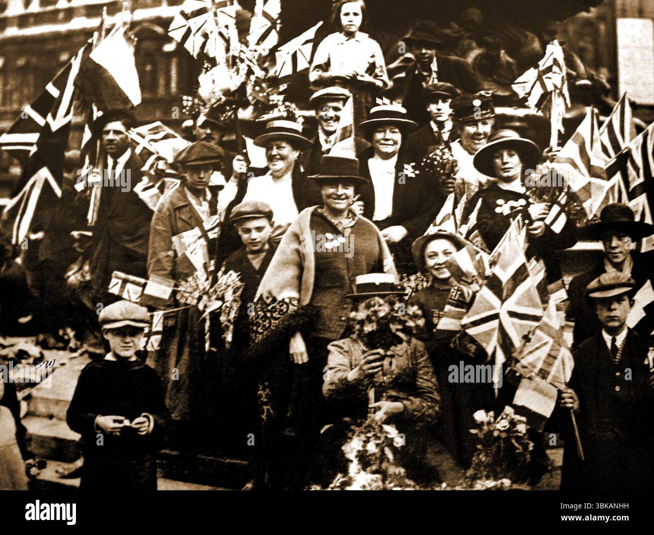 Célébrations de la paix en Angleterre 1919 après la fin de la première Guerre mondiale. Banque D'Images