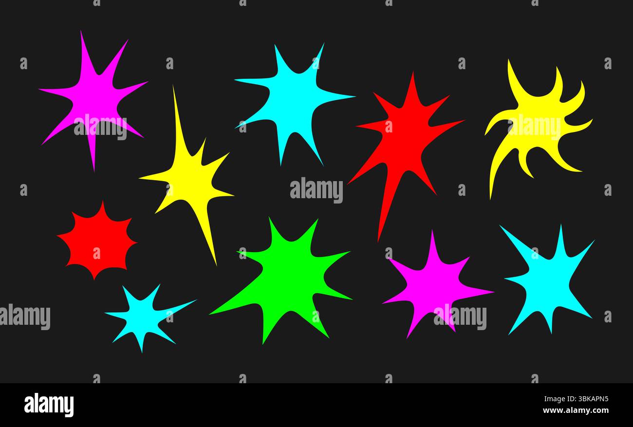 Ensemble de blots vectoriels abstraits colorés Illustration de Vecteur