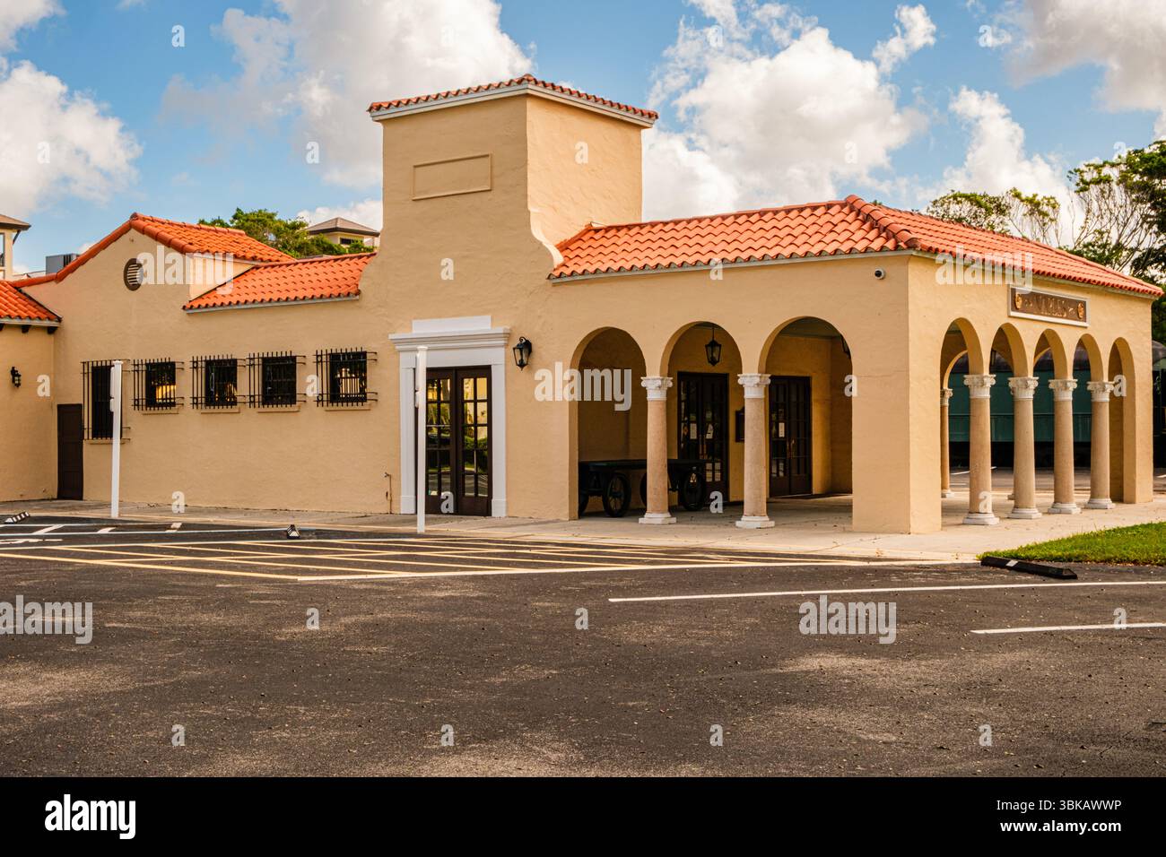 Seaboard Coast Line Railroad Depot, 5th Avenue, South, Naples, Floride Banque D'Images
