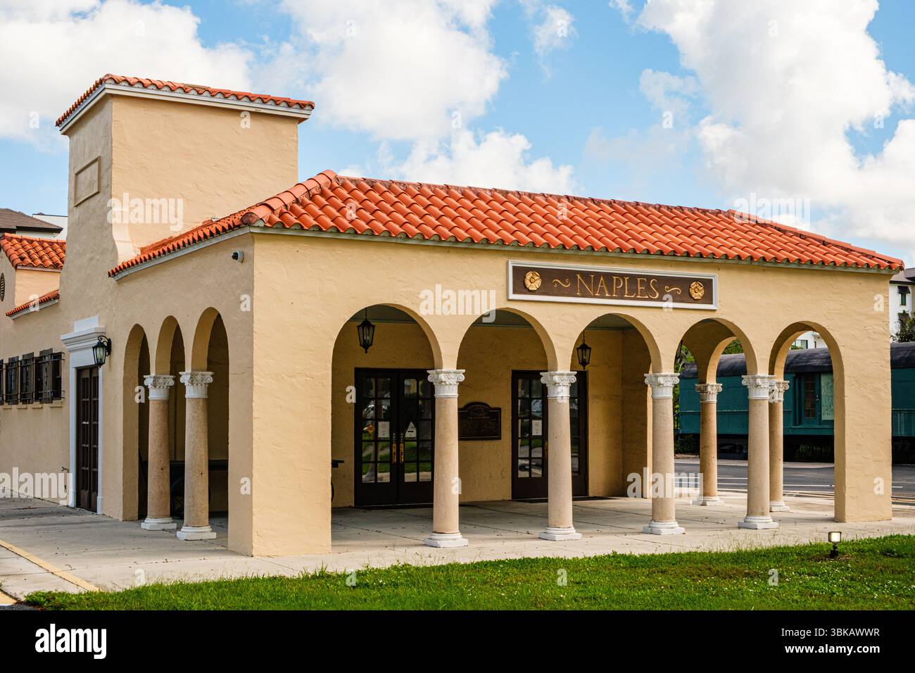 Seaboard Coast Line Railroad Depot, 5th Avenue, South, Naples, Floride Banque D'Images