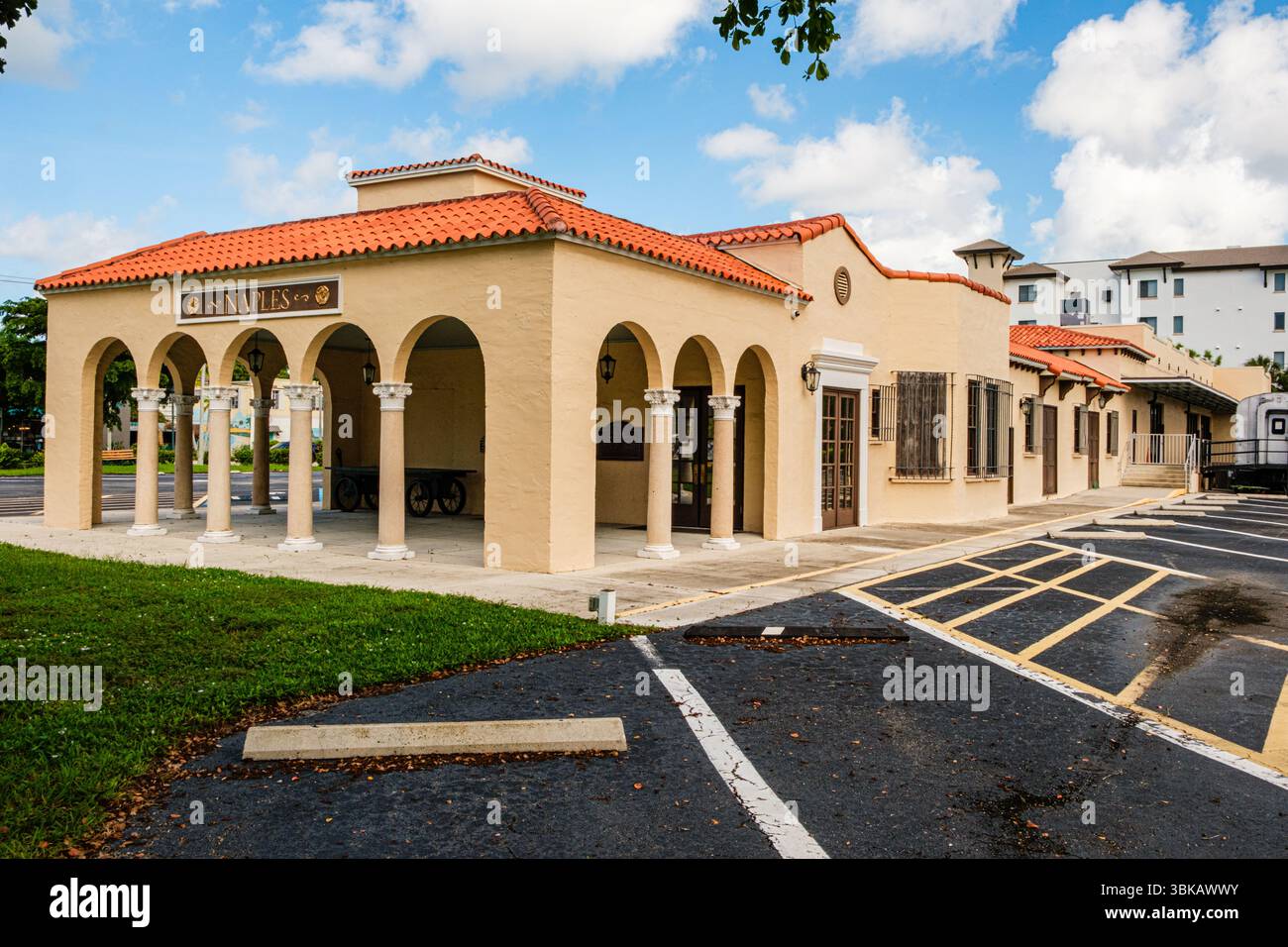 Seaboard Coast Line Railroad Depot, 5th Avenue, South, Naples, Floride Banque D'Images