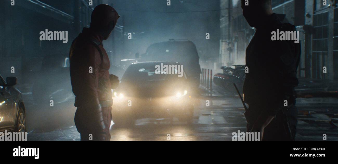 Daredevil : Born Again (2025-) Matt Murdock/Daredevil (Charlie Cox) Karen page (Deborah Ann Woll) Frank Castle/The Punisher (Jon Bernthal) *Filmstill Banque D'Images