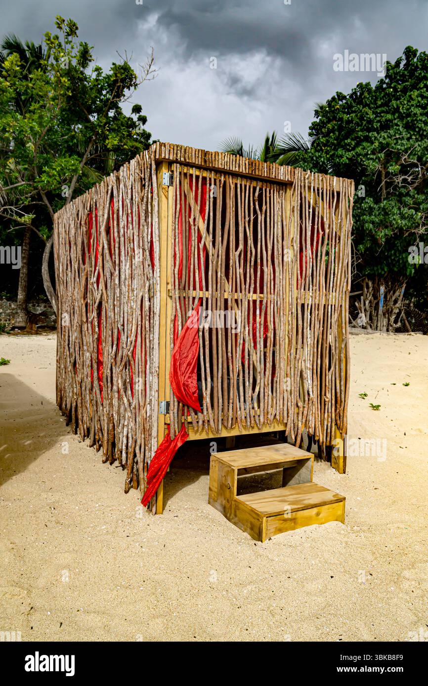 Cabane à Antigua plage dans les petites Antilles Banque D'Images