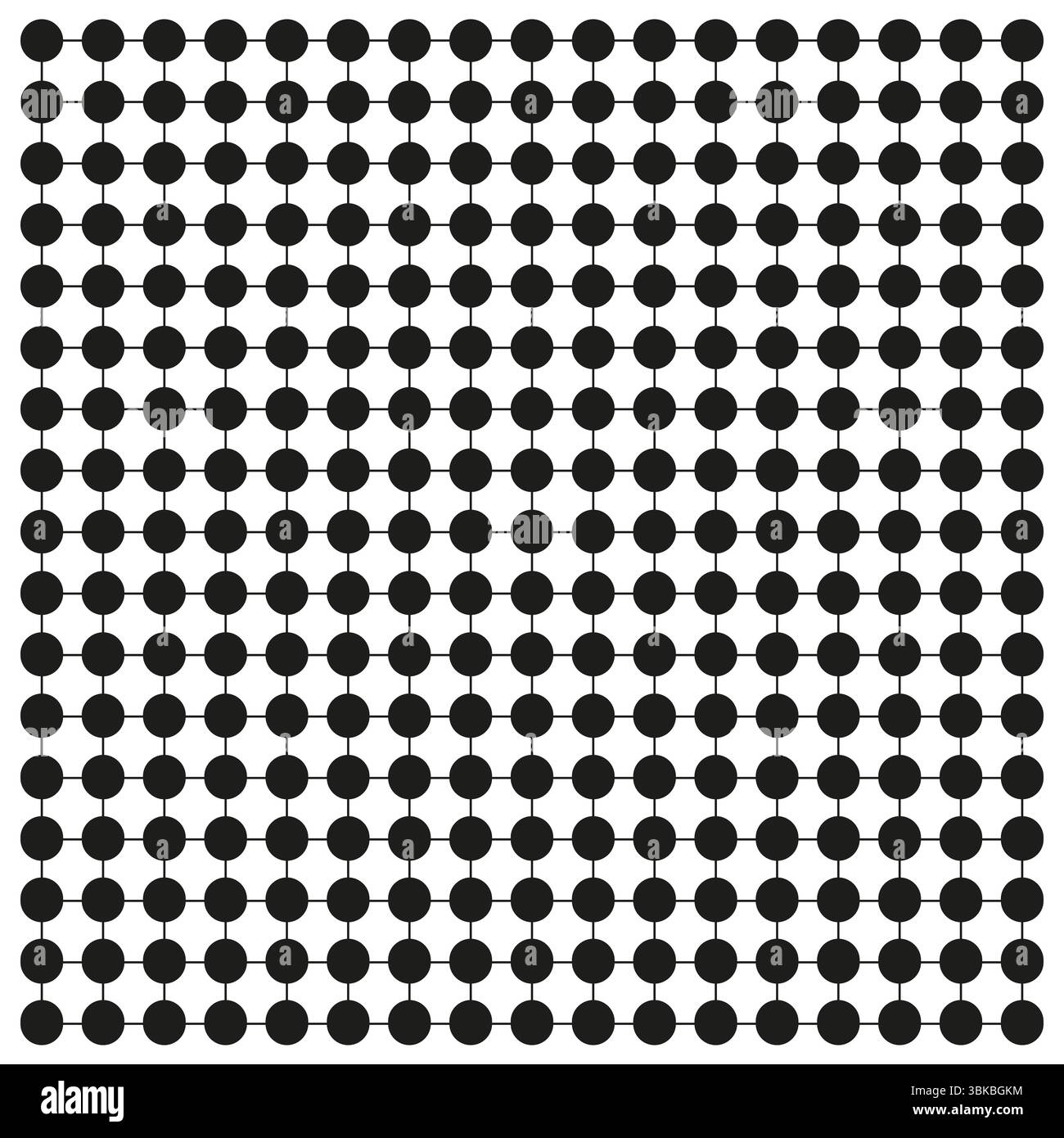 Motif de points circulaires. Mise en page régulière des points. Forme pointillée monochrome. Arrière-plan de symétrie vectorielle. Illustration de Vecteur