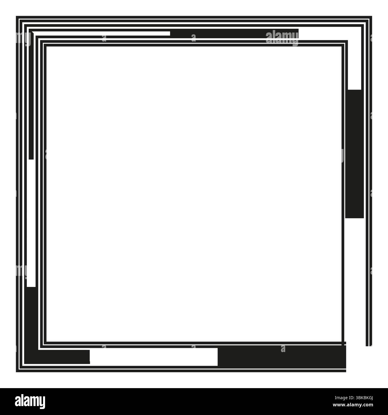 Cadre de bloc de couleur. Forme carrée superposée. Contour abstrait. Forme de boîte vectorielle. Illustration de Vecteur