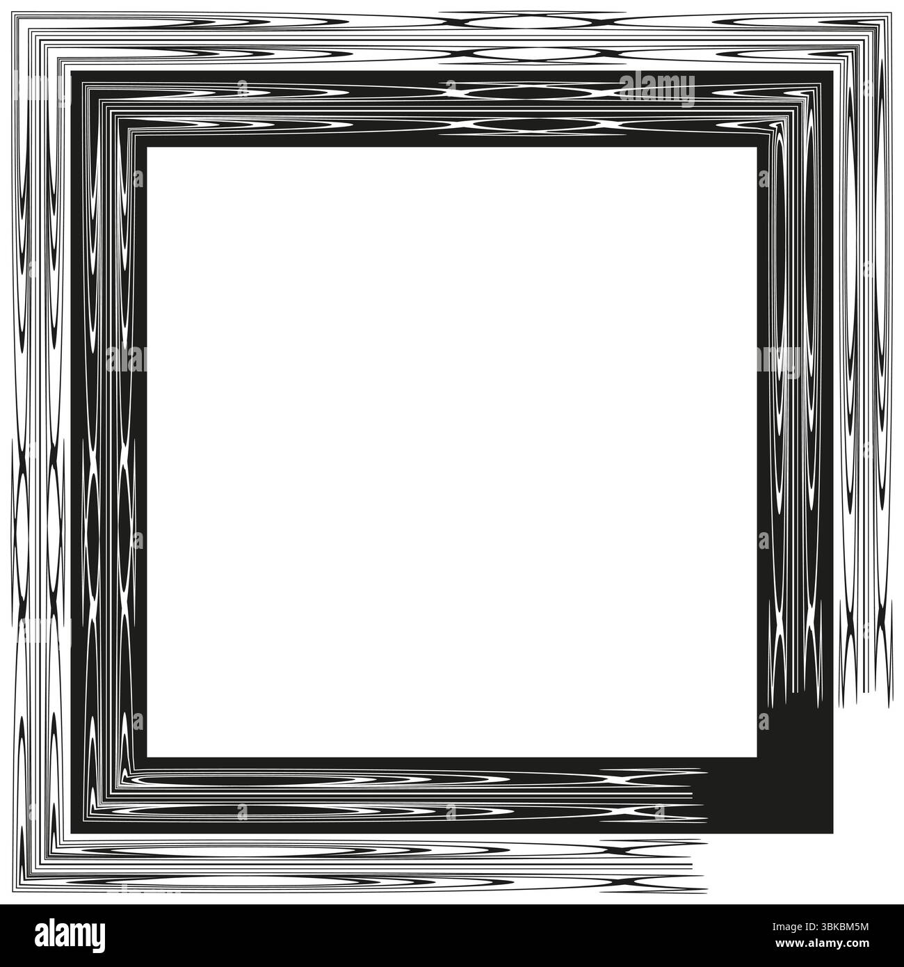 Cadre carré rayé. Forme de bordure alternée. Géométrie linéaire vectorielle. Forme monochrome abstraite. Illustration de Vecteur