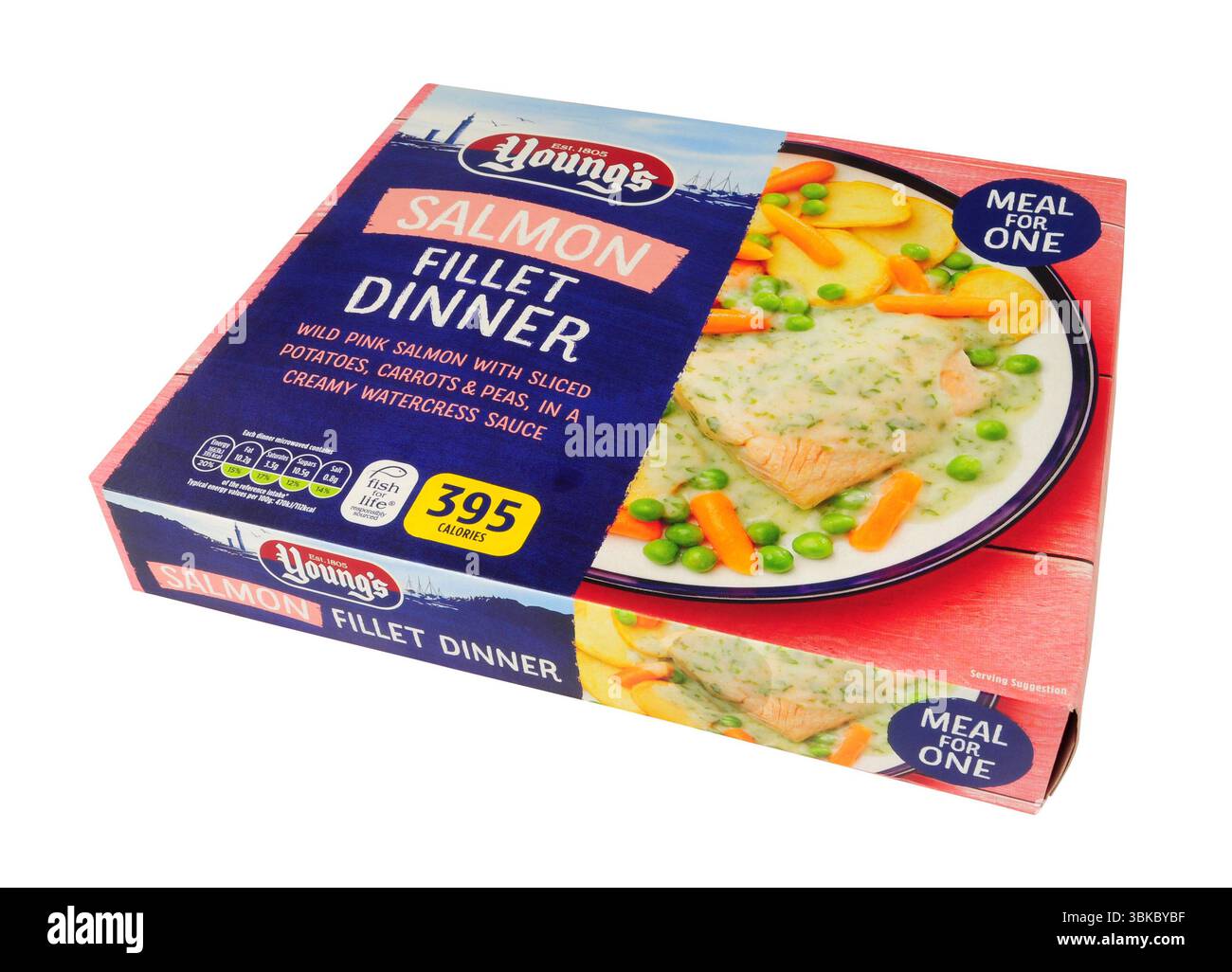Repas de souper de filet de saumon surgelé Youngs pour un avec du saumon rose sauvage du pacifique Banque D'Images