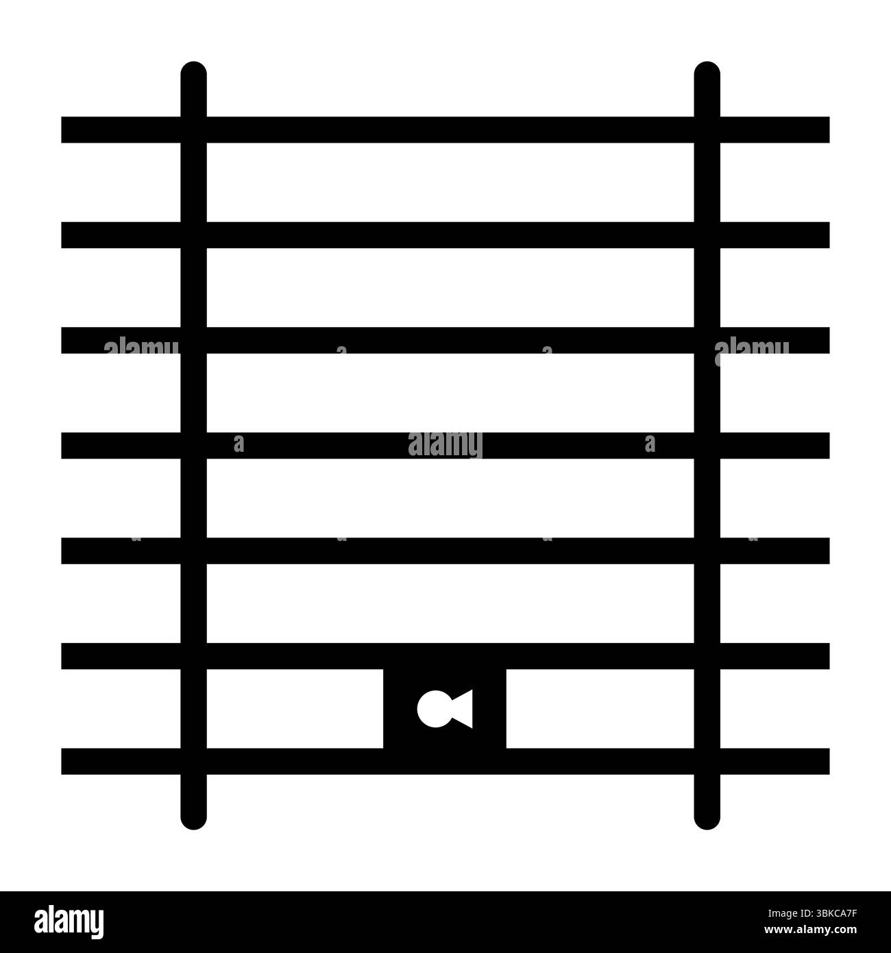 Conception vectorielle d'icône de prison. Signe de prison. Symbole de vecteur de conception d'icône de prison isolé sur fond blanc. Cage métallique avec barres et serrure. Icône de justice pénale. Illustration de Vecteur