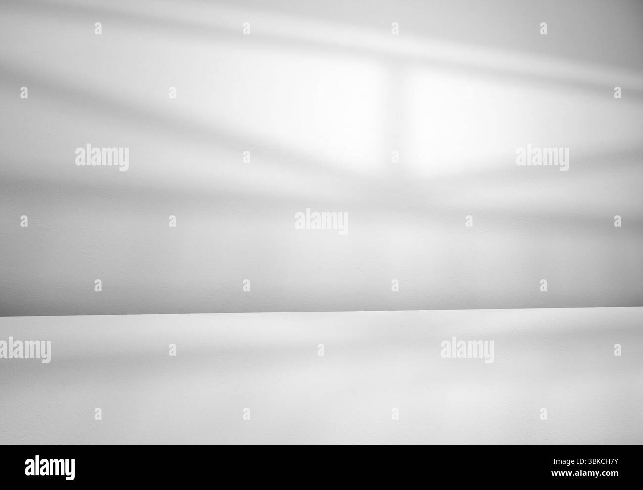 concept gris et blanc. mains courantes douces d'ombre pour l'affichage sur la chambre de ciment blanc. Banque D'Images