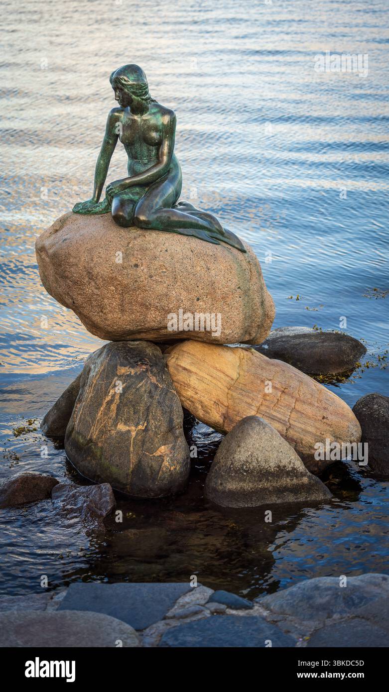 La petite Sirène est une statue en bronze d'Edvard Eriksen, représentant une sirène devenant humaine. Banque D'Images