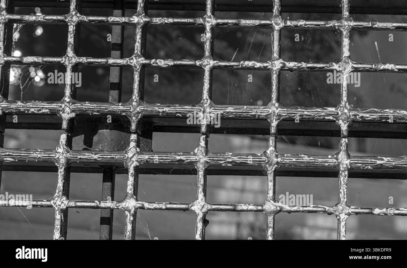 grille métallique sur le sentier de marche sur un pont sur la rivière susquehanna Banque D'Images