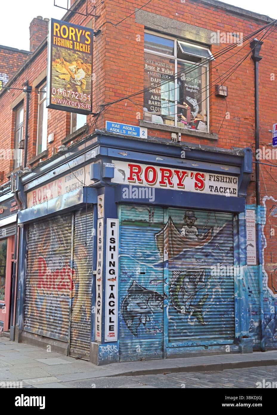 Dublin Temple Bar Rorys magasin d'articles de pêche Banque D'Images