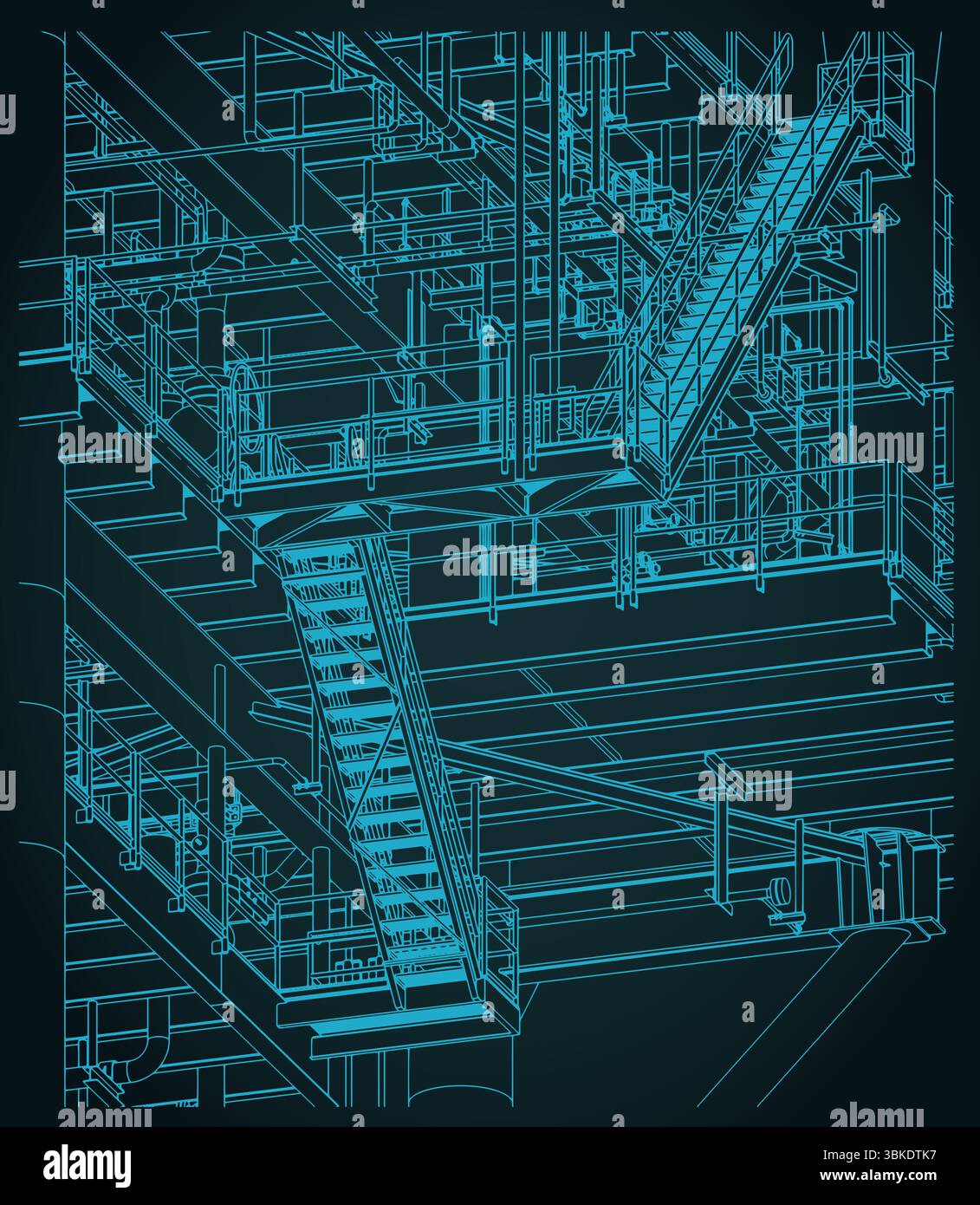 Structures métalliques de la plate-forme pétrolière offshore pour la production de pétrole et de gaz gros plan illustration vectorielle stylisée Illustration de Vecteur