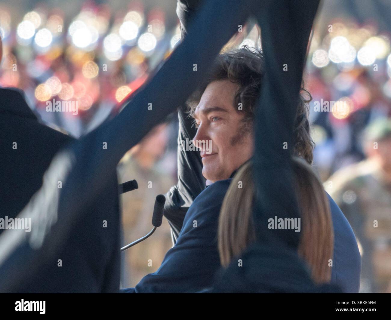 Ville de Buenos Aires, 20 juin 2025. Le président Javier Milei lors de la cérémonie du jour du drapeau. Terrain de polo dans la ville de Buenos Aires, Argentine. Crédit : Facundo Morales/ Banque D'Images
