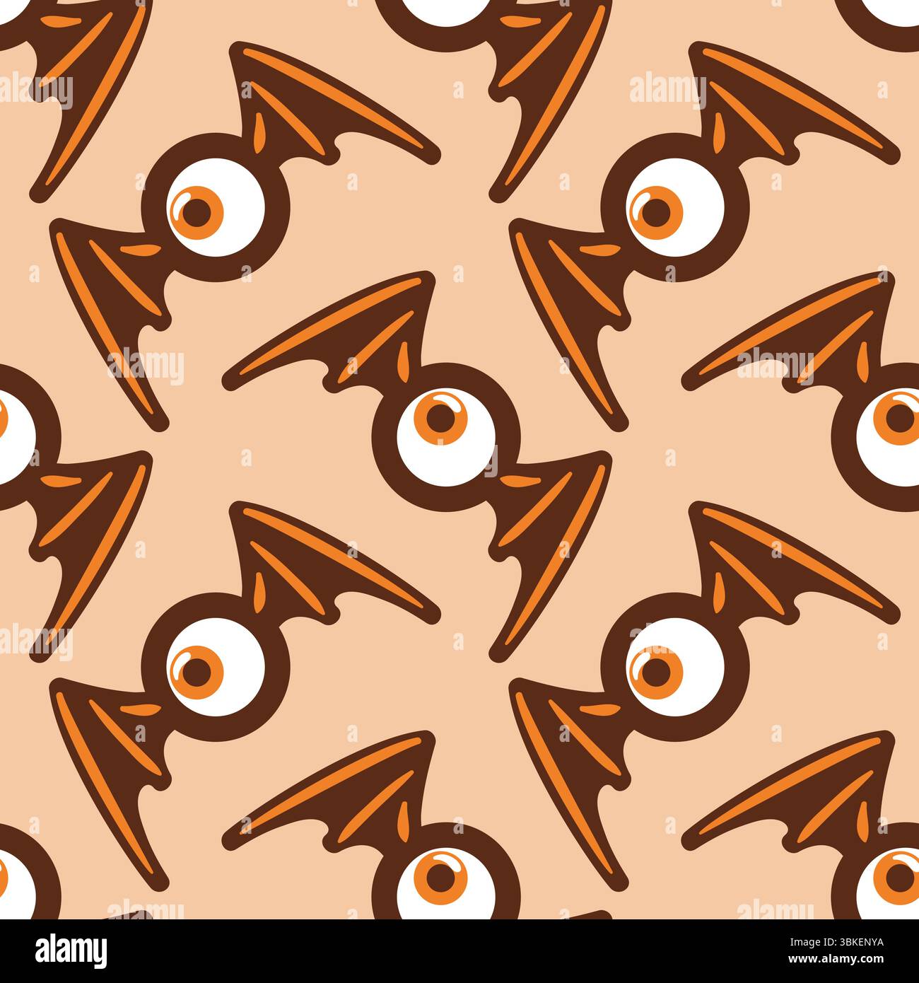 Un motif continu mettant en valeur des yeux en forme d'aile, fusionnant intrigue et mystère. Son design allie style gothique et ludique, idéal pour une exclusivité Illustration de Vecteur