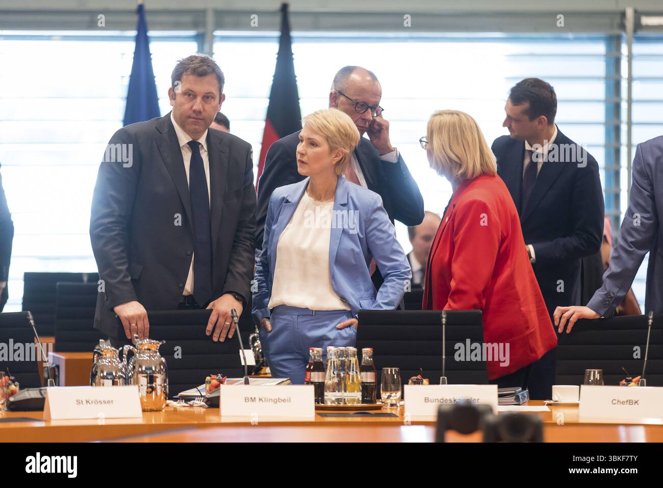 Lars Klingbeil (SPD, vice-chancelier et ministre fédéral des Finances), Manuela Schwesig (SPD, ministre-président du Mecklembourg-Poméranie occidentale), FR Banque D'Images
