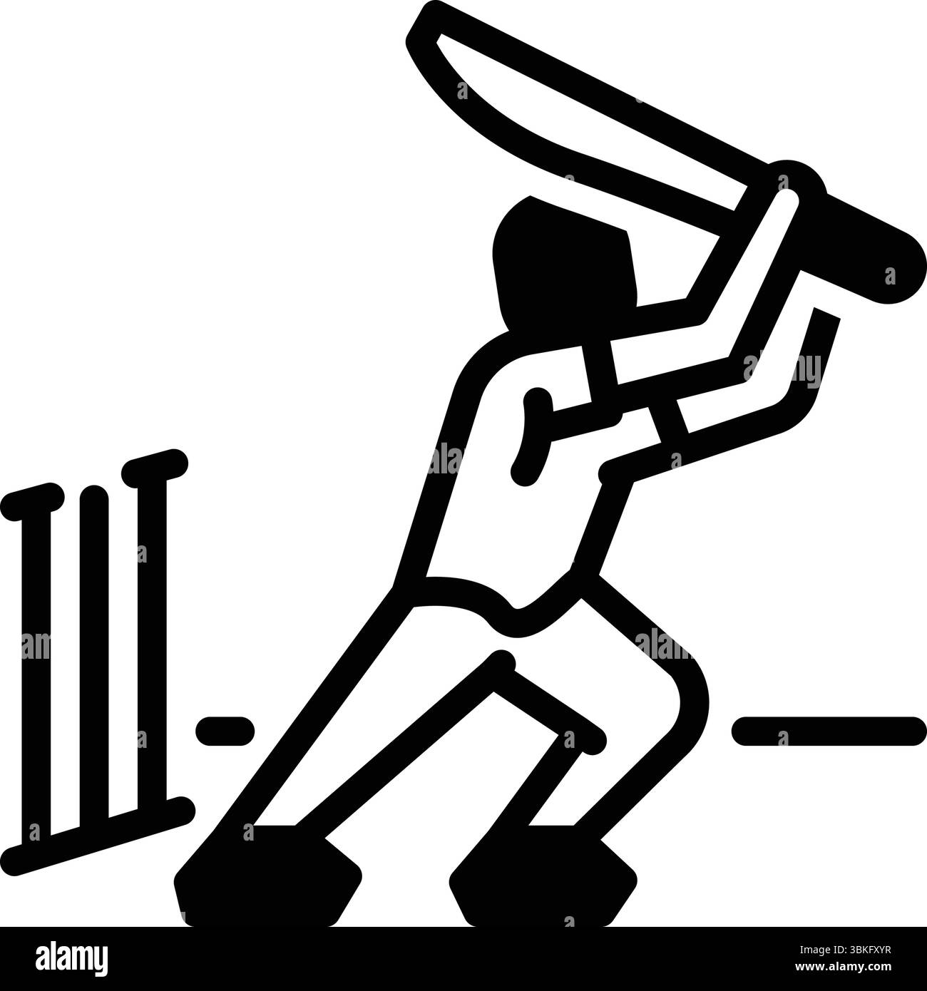 Icône pour le sport, le cricket Illustration de Vecteur