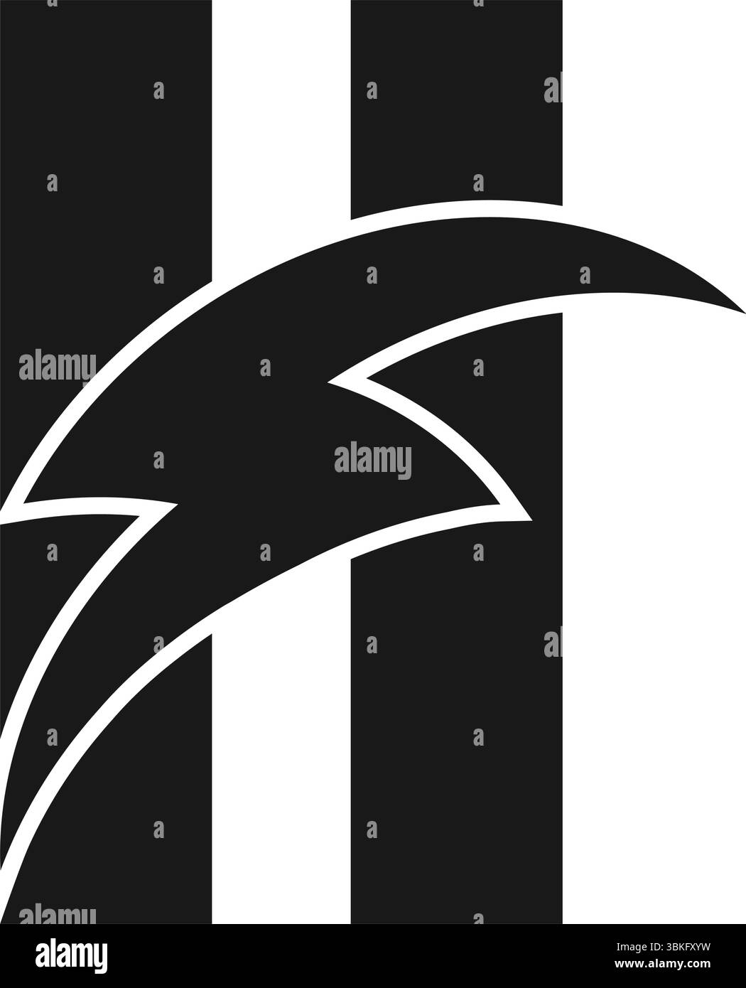 lettre h logo de puissance, conception d'illustration unique Illustration de Vecteur