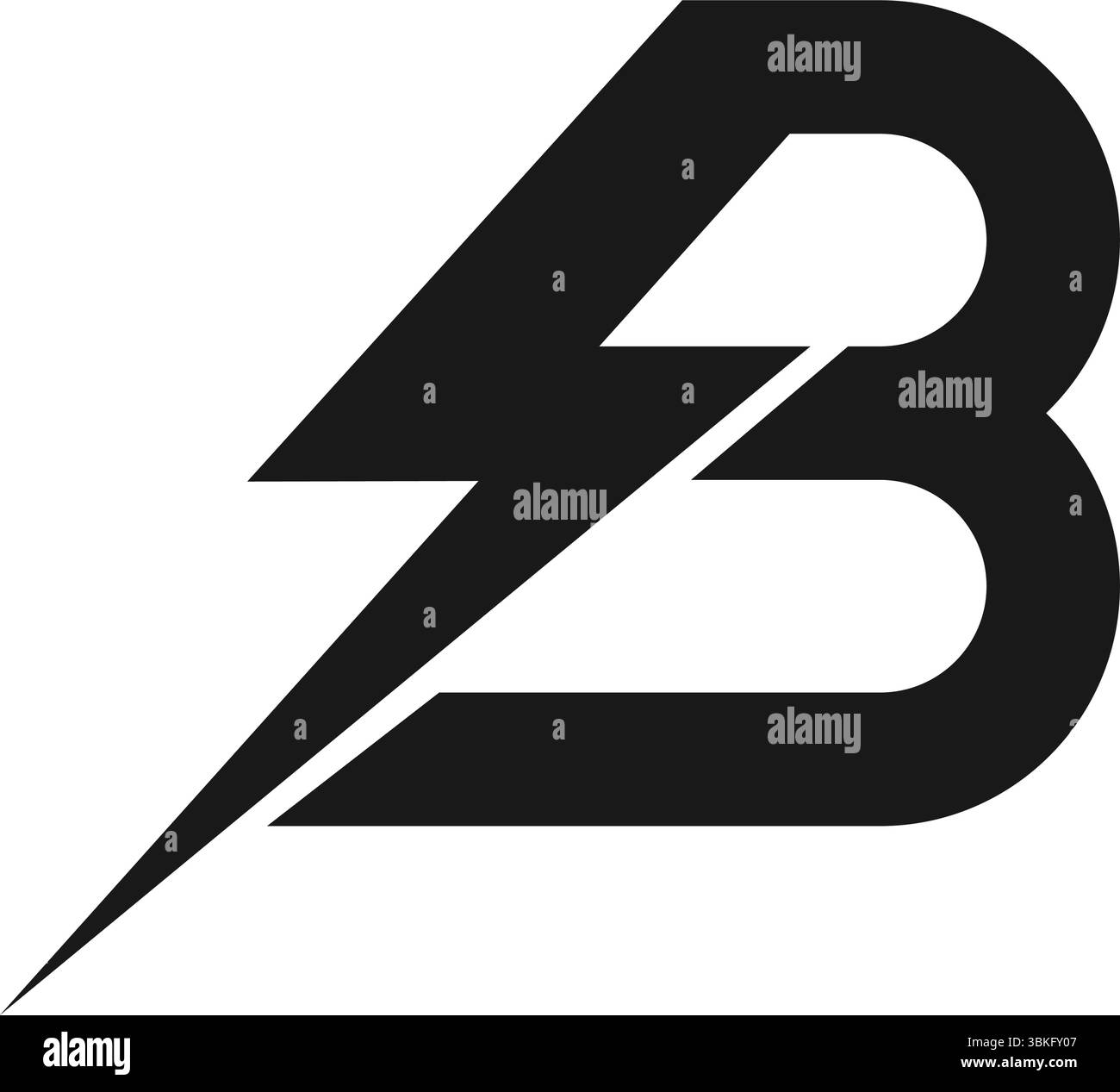 lettre b logo de puissance, conception d'illustration unique Illustration de Vecteur