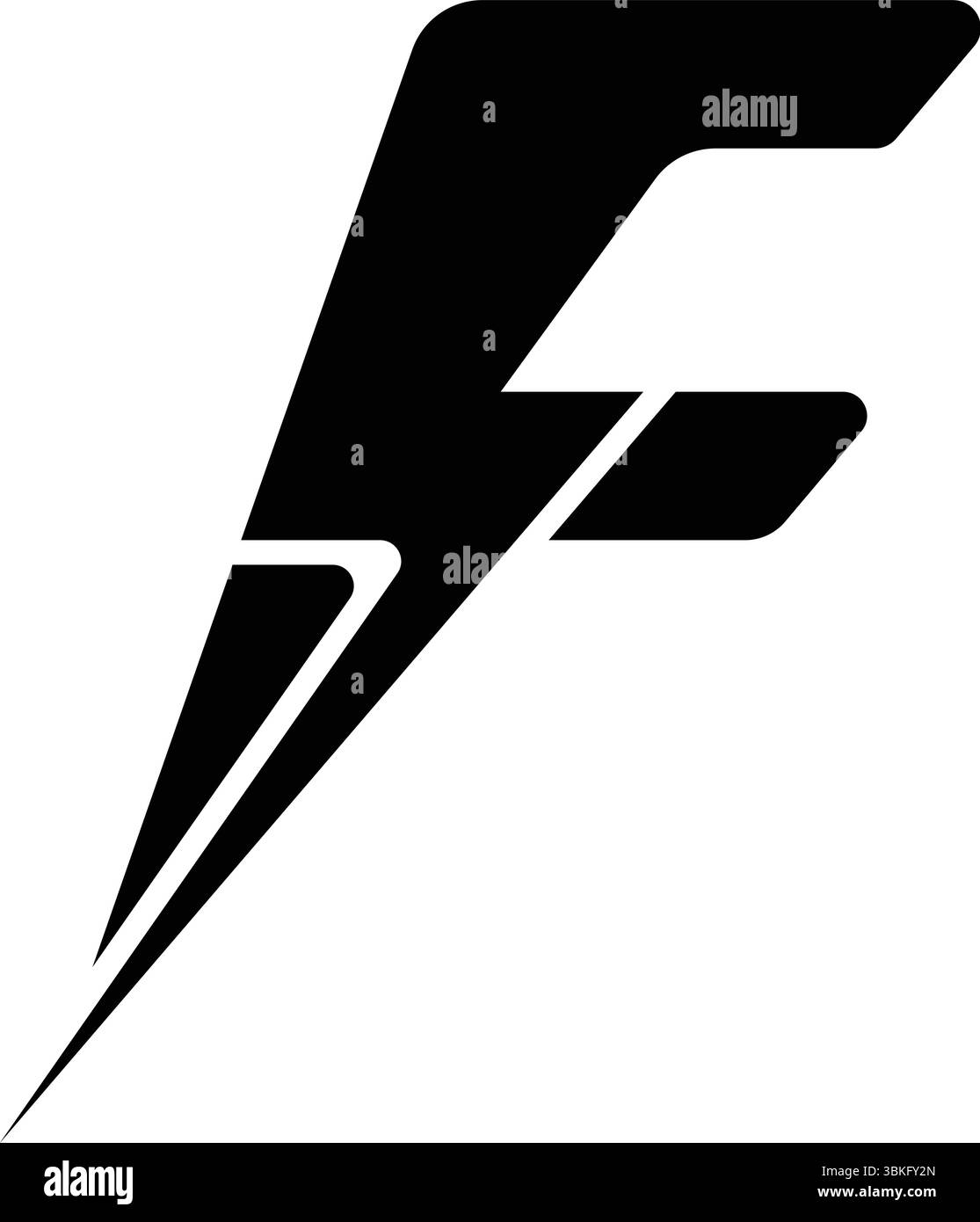 lettre f logo de puissance, conception d'illustration unique Illustration de Vecteur