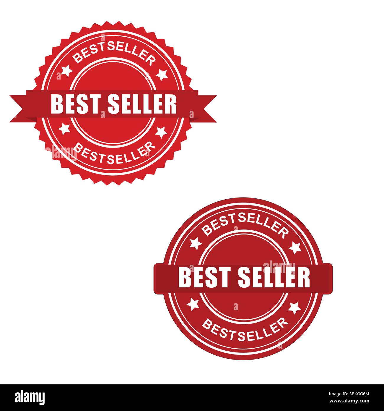 BEST Seller badge Icon Red Bestseller Stamp Vector for Product promotion BEST seller label sticker BEST seller stamp Illustration de Vecteur