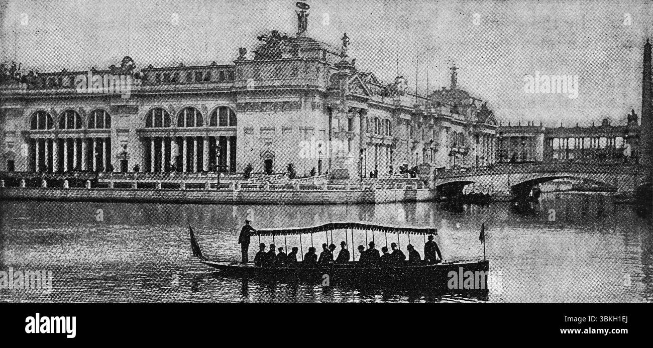 Un lancement électrique à l'exposition universelle colombienne ou exposition universelle de Chicago, 1893. Photographie en noir et blanc prise en 1893 et publiée dans Cassier's Magazine en décembre 1894 Banque D'Images