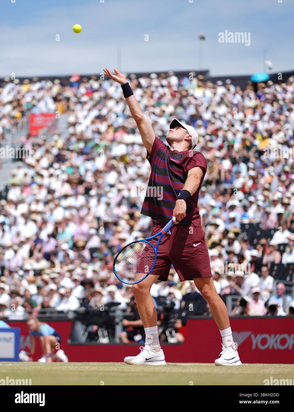 Jack Draper participe au treizième jour des Championnats HSBC au Queen's Club de Londres. Date de la photo : samedi 21 juin 2025. Banque D'Images