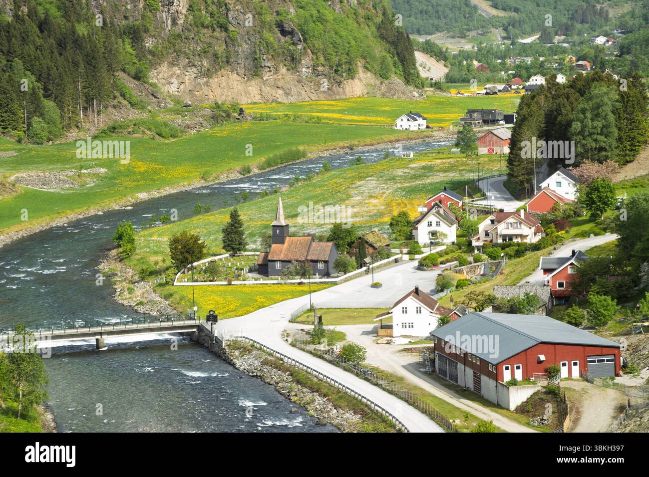FLAM Village Norvège Banque D'Images