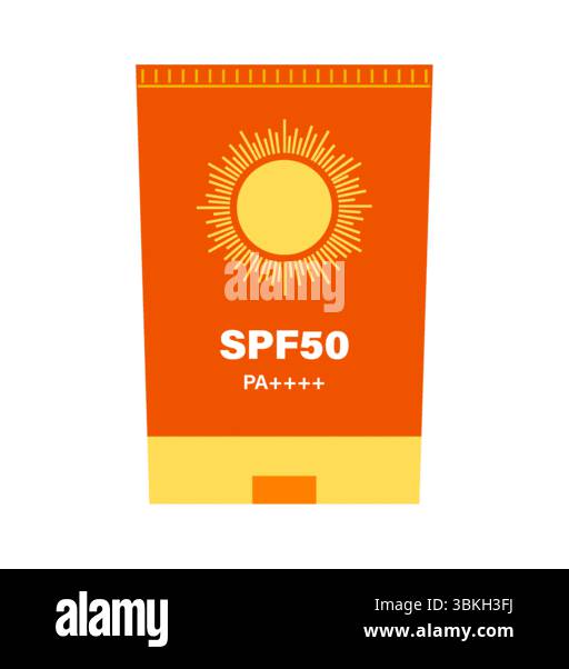 Lotion de protection solaire dans un tube — illustration vectorielle de concept d'été. Illustration de Vecteur