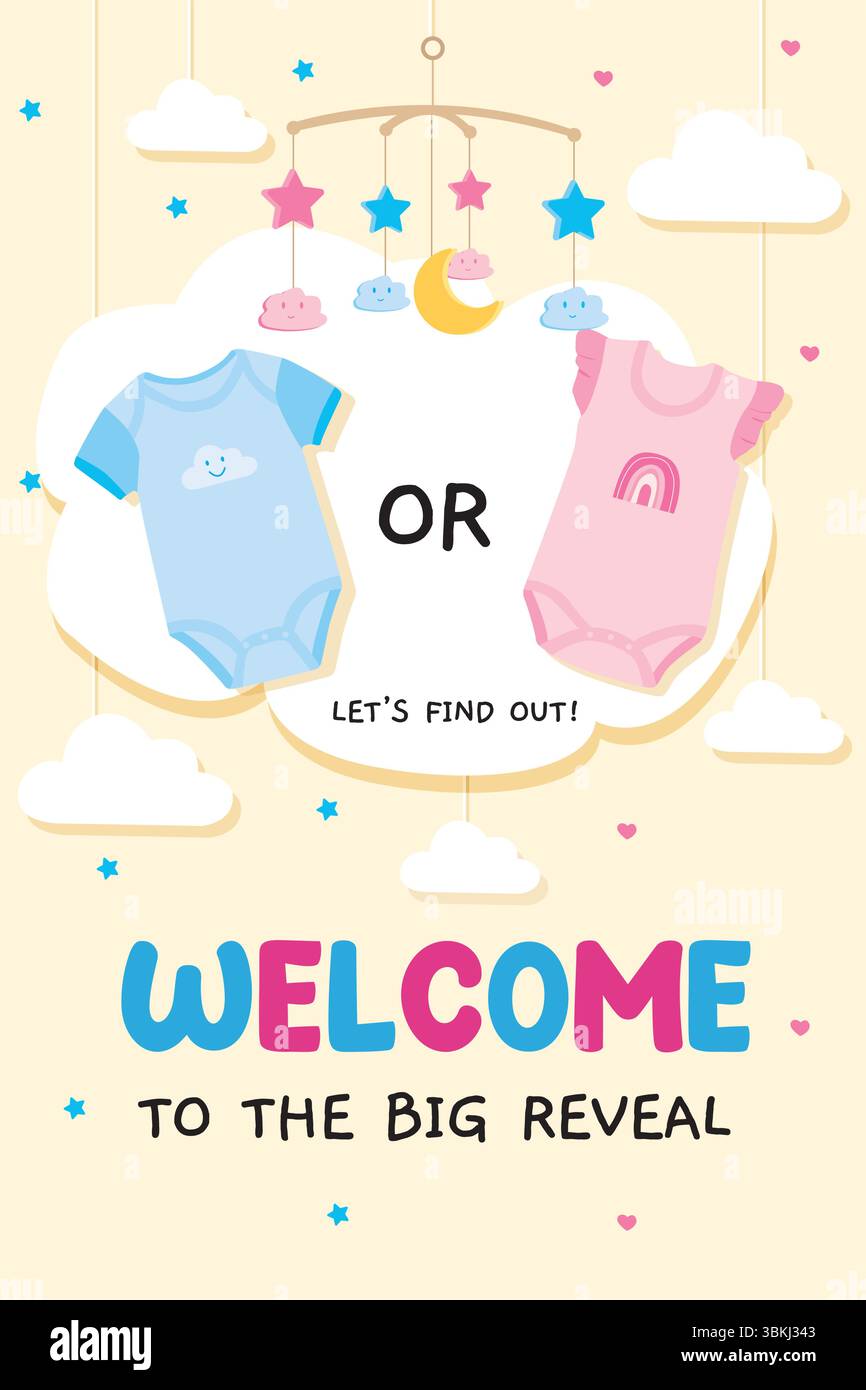 Illustration vectorielle de l'invitation de bannière de douche de bébé Illustration de Vecteur
