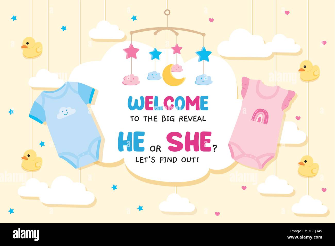 Illustration vectorielle de l'invitation de bannière de douche de bébé Illustration de Vecteur
