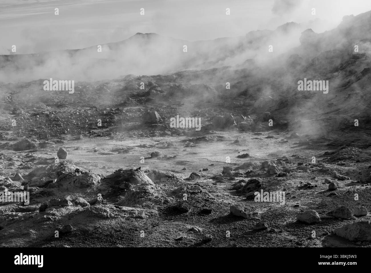 La zone géothermique de Hverir près du lac Myvatn dans le nord de l'Islande Banque D'Images