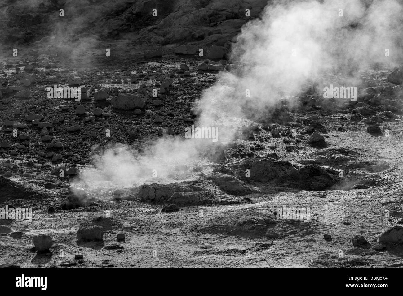 La zone géothermique de Hverir près du lac Myvatn dans le nord de l'Islande Banque D'Images