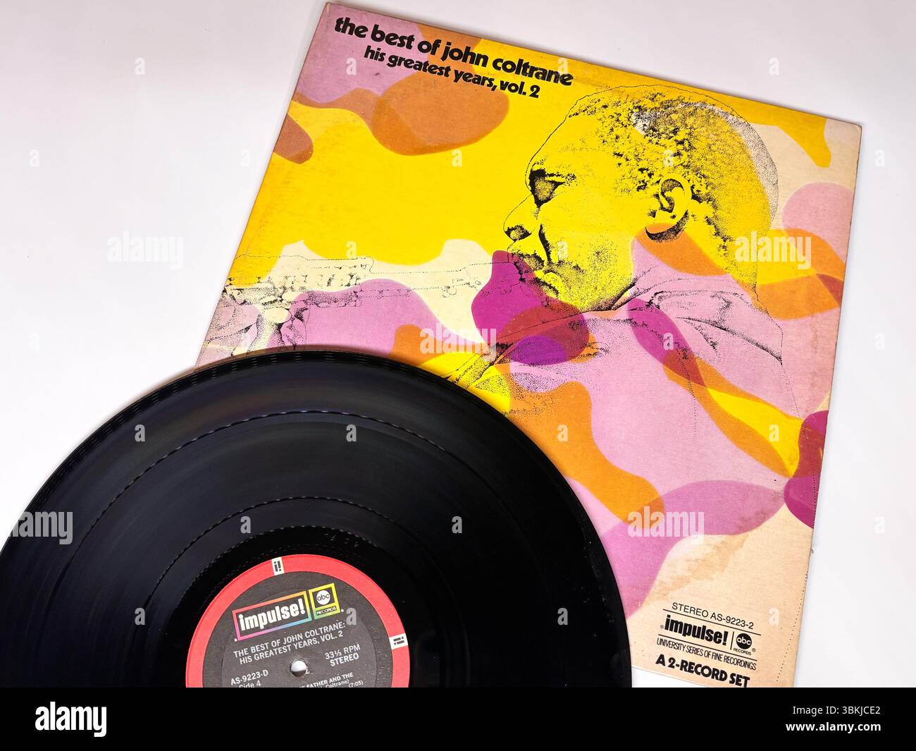Disque vinyle vintage du Best of John Coltrane : His Greatest Years, Vol. 2. Compilation Jazz publiée par Impulse ! Enregistrements. Banque D'Images