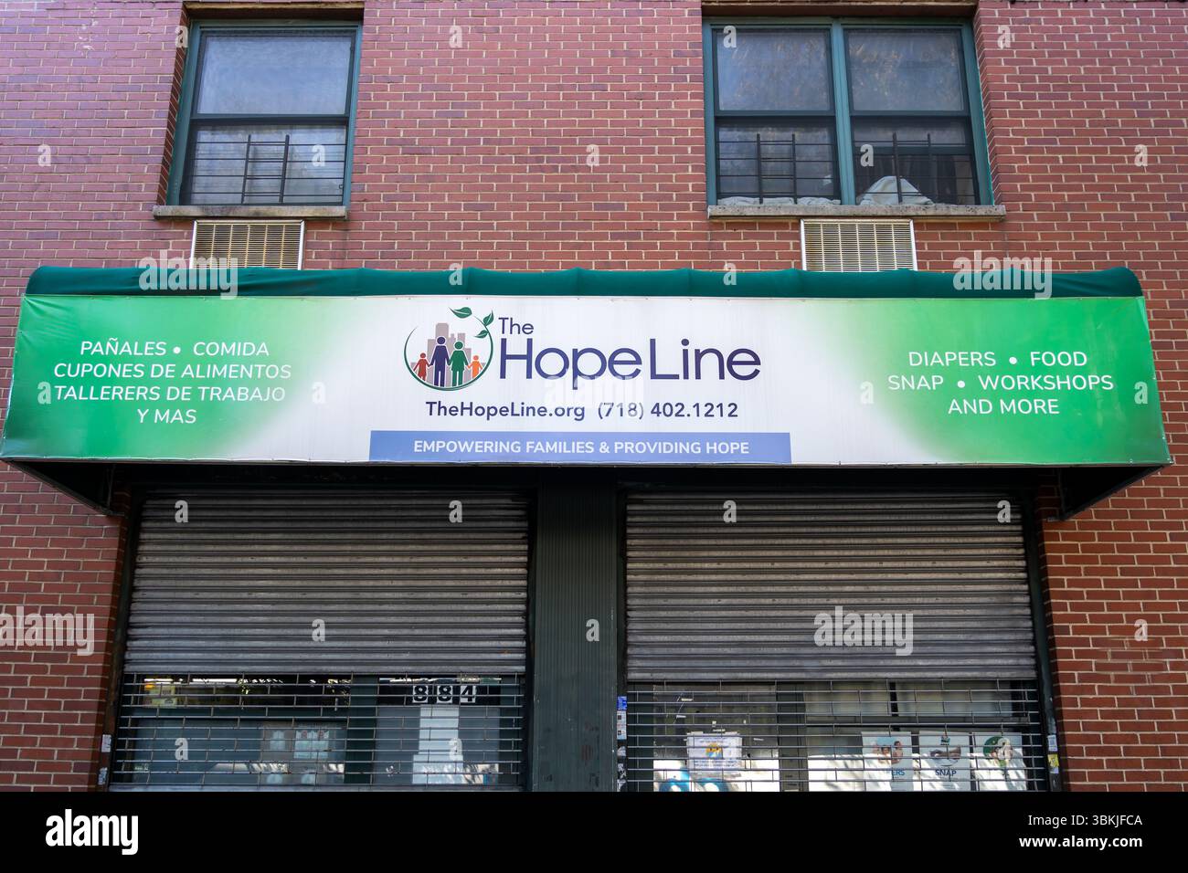 Le Centre de ressources HopeLine pour le développement communautaire à New York, NY, États-Unis. Banque D'Images