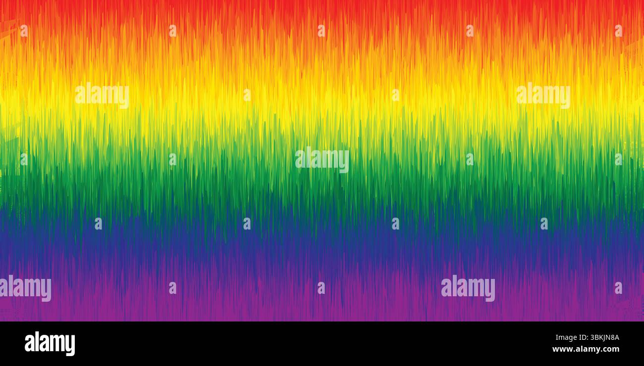 Bannière horizontale Pride Month avec dégradé et drapeau des couleurs Pride. LGBTQ mois de fierté ou affiche de jour de fierté, flyer, bannière, logo design de style moderne Illustration de Vecteur