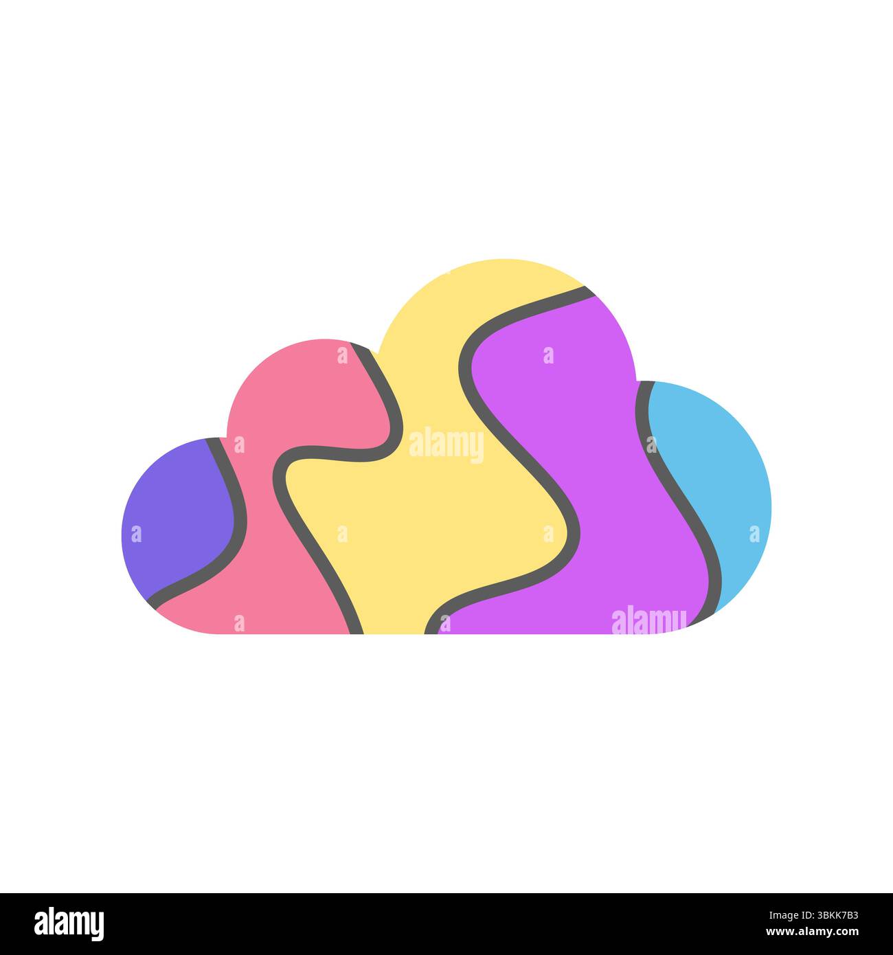illustration vectorielle d'icône de nuage ondulé coloré Illustration de Vecteur