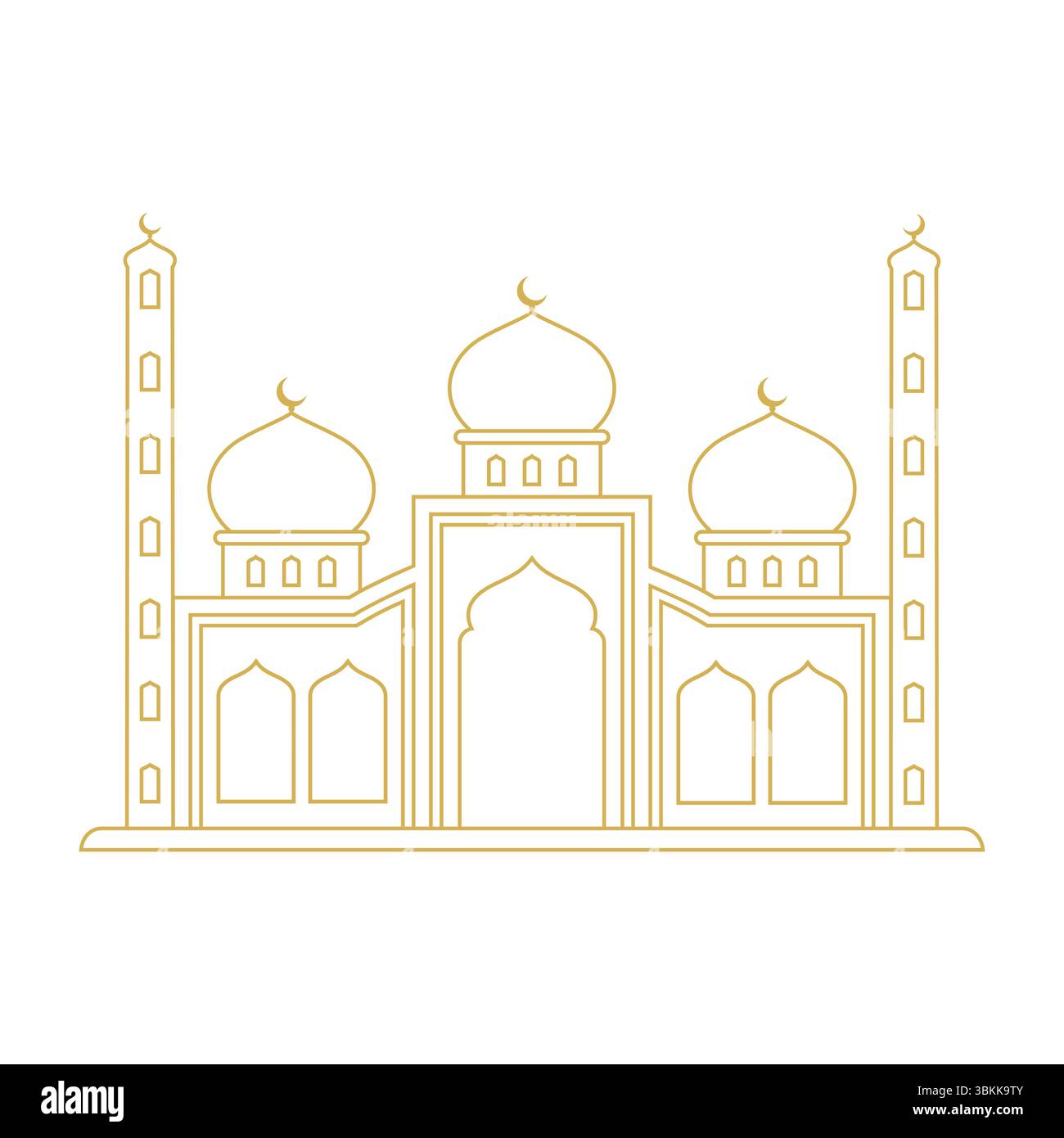 architecture de mosquée dorée illustration vectorielle de conception islamique Illustration de Vecteur