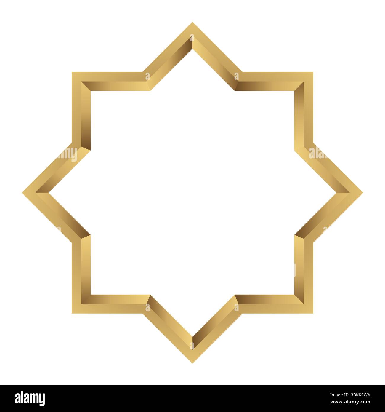 illustration de symbole d'icône islamique de cadre doré Illustration de Vecteur