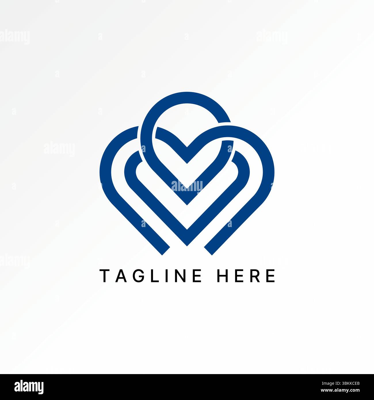 Conception de logo concept graphique créatif premium vecteur image stock haut de gamme vendre des lignes de symbole d'amour ruban motif romantique charité heureuse espoir émotion personne Illustration de Vecteur
