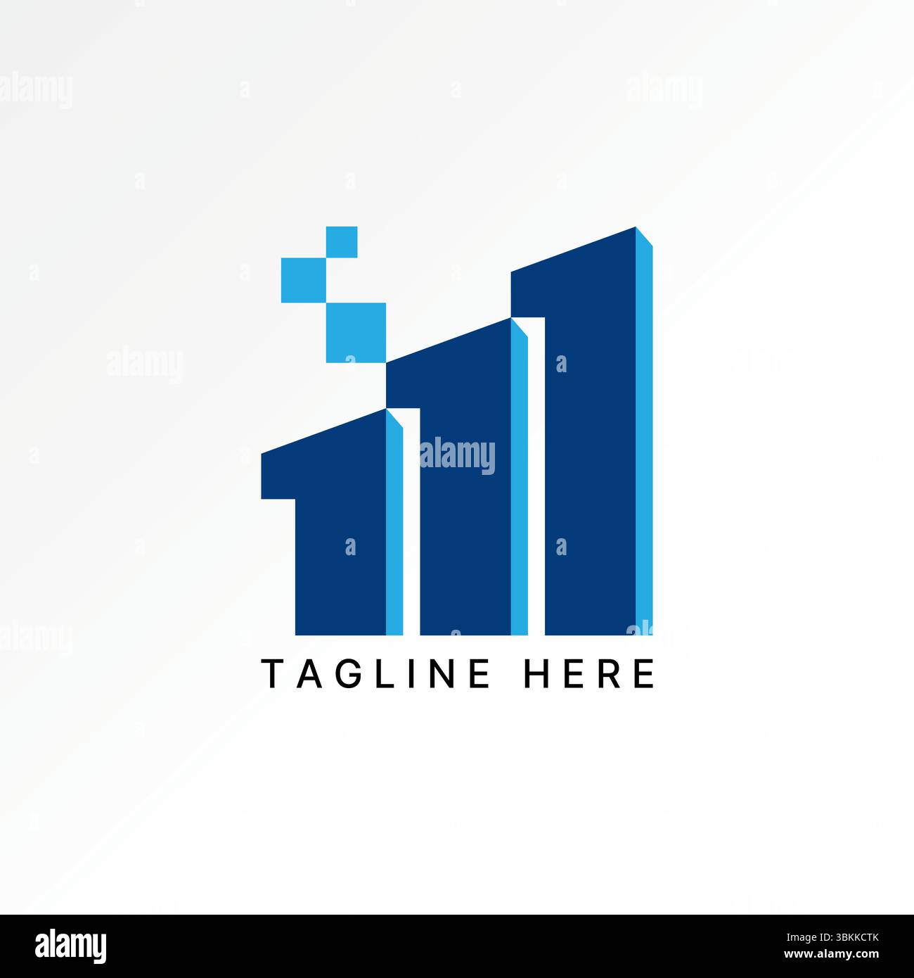 Conception de logo concept graphique créatif premium vecteur image stock top vente initiale 111 M police graphique à barres graphique carré symbole technologique monogramme commerce des affaires Illustration de Vecteur