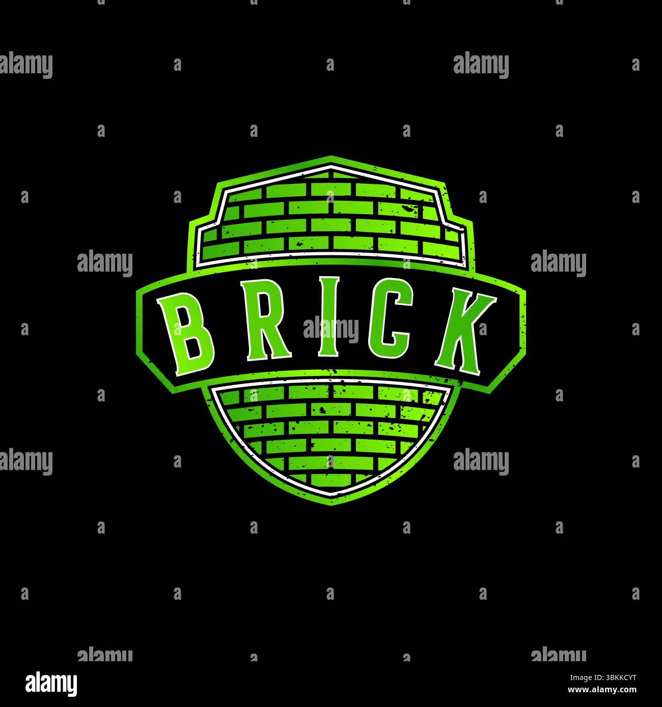 Conception de logo concept graphique créatif premium vecteur image stock top vendre bouclier badge Guard Security brique emblème mural fitness Strong Soldier Building Illustration de Vecteur