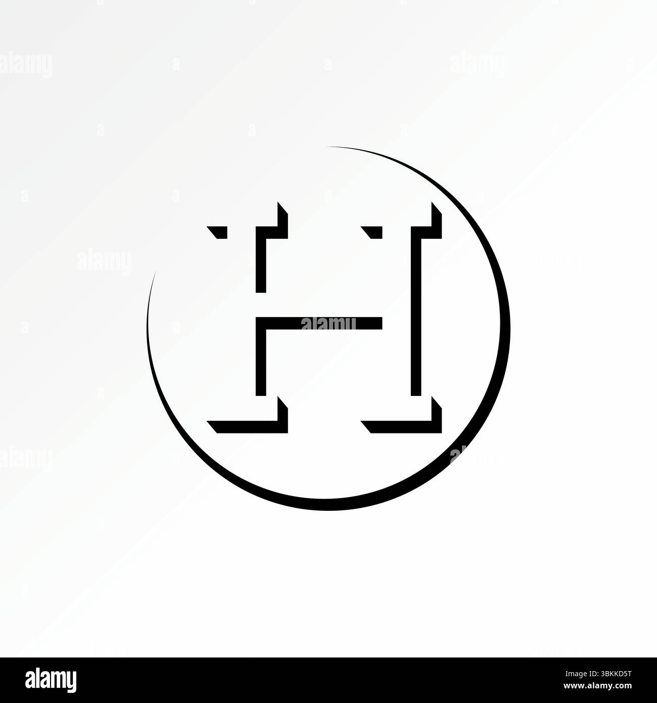 Conception de logo concept graphique créatif premium vecteur image stock top vendre initiale H police négatif espace cercle d'ombre swoosh à monogramme consultant droit Illustration de Vecteur