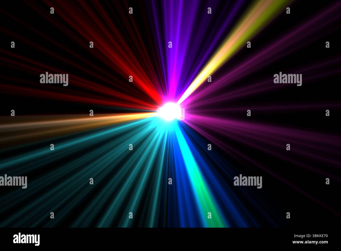 Faisceaux laser très colorés qui brille Banque D'Images