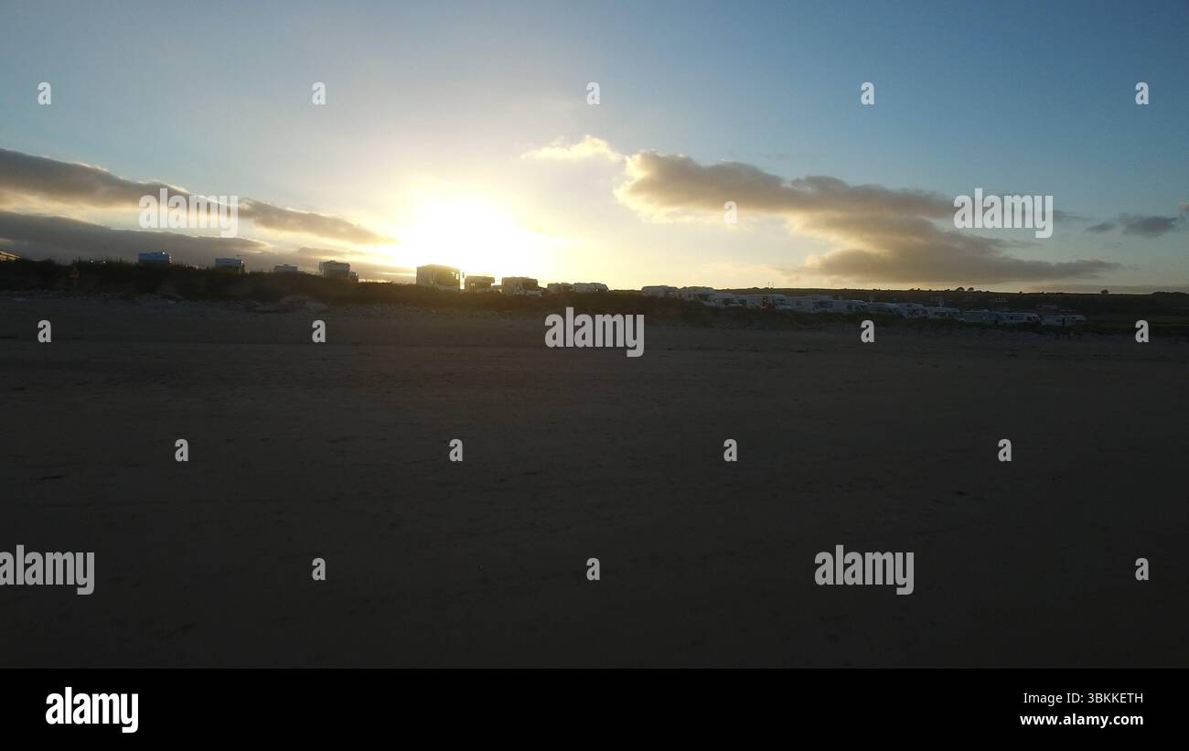 Vue panoramique sur la plage de sable Banque D'Images