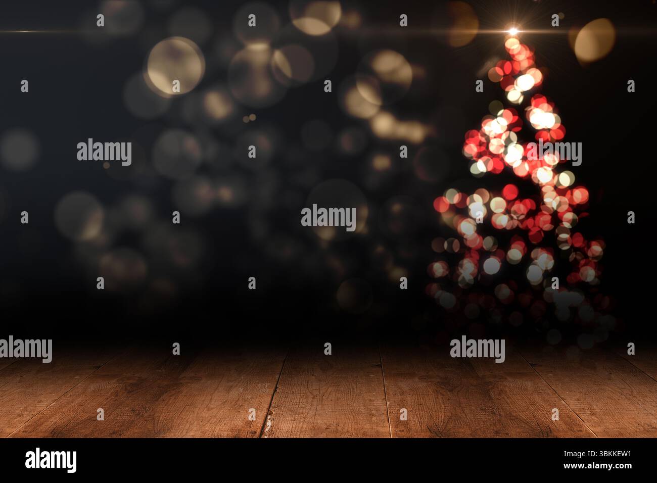 Design lumineux scintillant sur des planches Banque D'Images