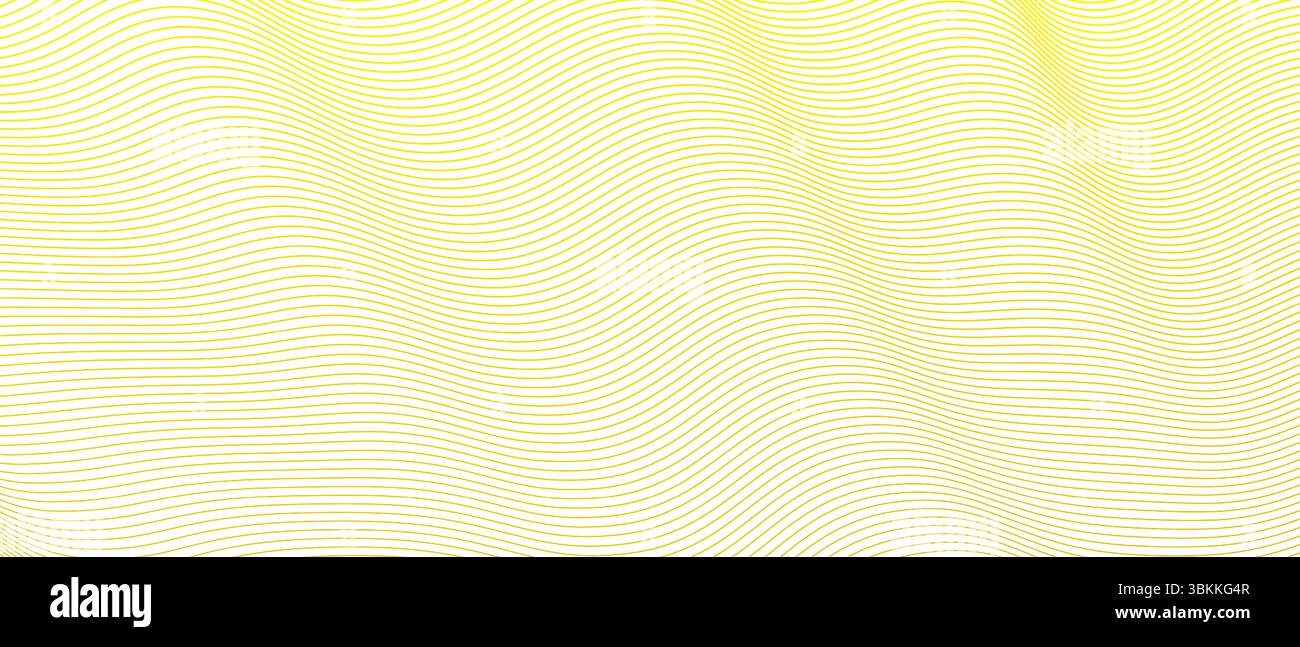 illustration vectorielle d'onde abstraite vibrante et dynamique avec des lignes jaunes fluides sur un fond clair Illustration de Vecteur