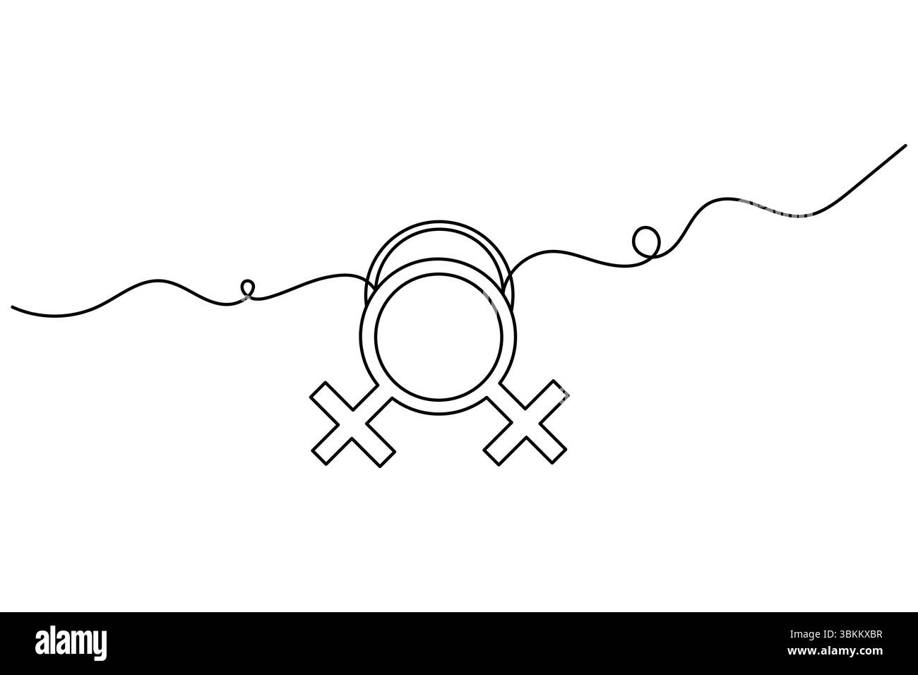 Symbole de genre féminin continu d'une ligne illustration vectorielle simple. Illustration de Vecteur