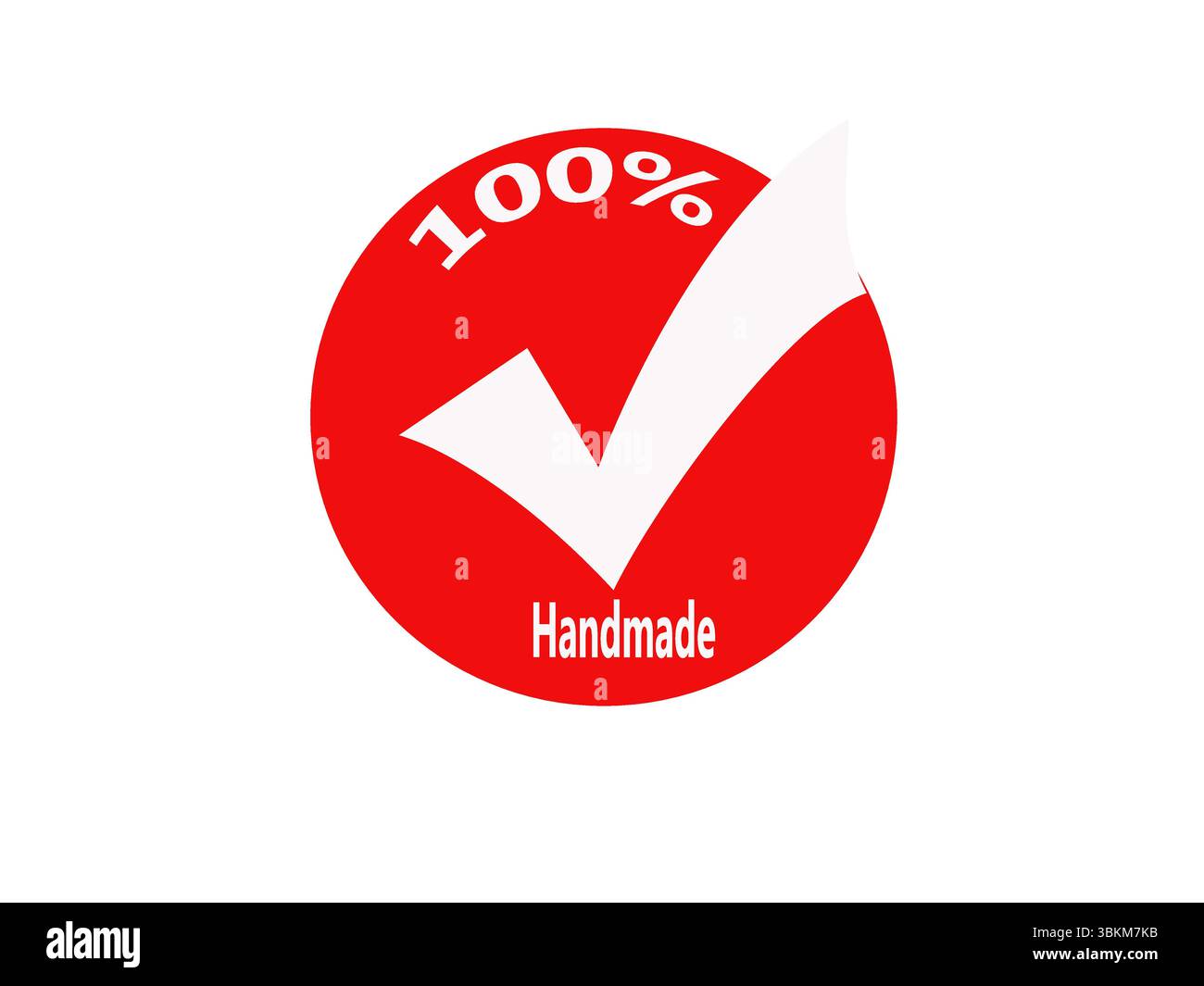 Autocollant de marque de contrôle rouge 100% fait à la main | produit artisanal de qualité Illustration de Vecteur